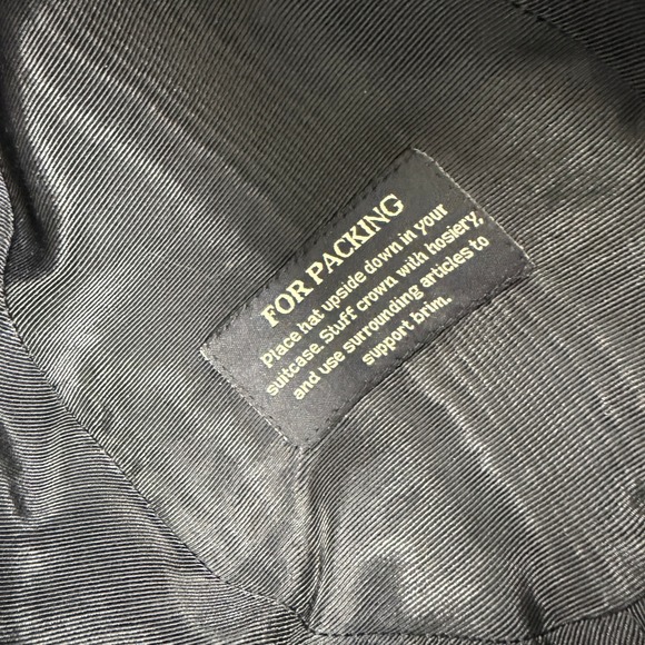 Eric Javits Black Felt Fedora Hat Genuine Python Band Buckle - Picture 7 of 9